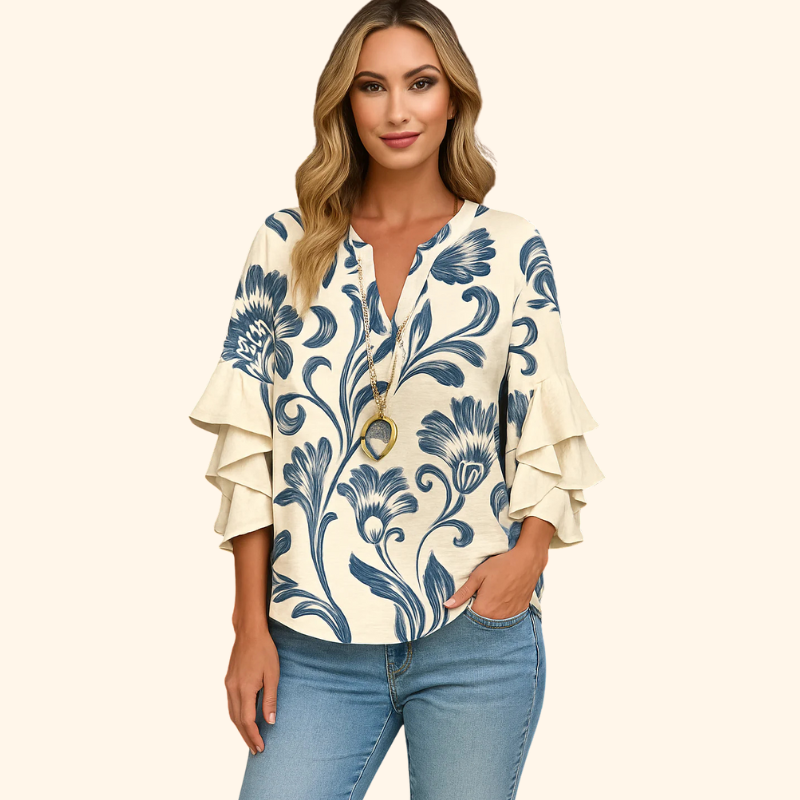 SERENA Vintage Floral Print Blouse